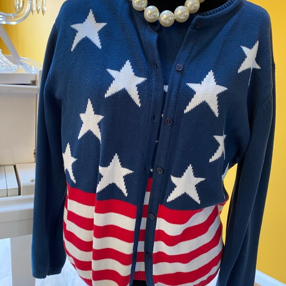 US Flag cardigan sweater - Picture 3 of 6